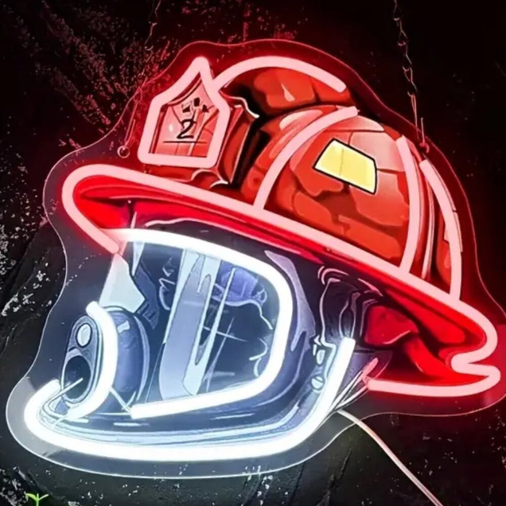 FIRE DEPARTMENT HELMUT NEON LED SIGN